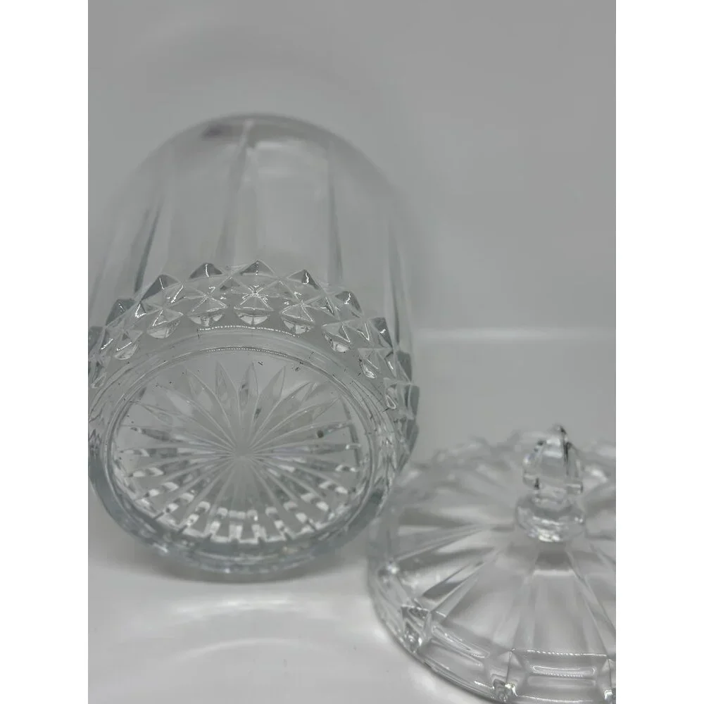 VTG St George Lead Crystal Odyssey Mini Biscuit Barrel Candy Jar Lid‎ England